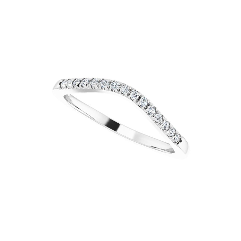 14K Diamond French-Set Contour Band