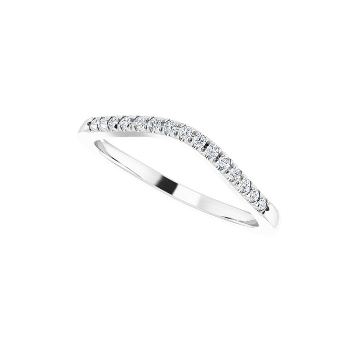 14K Diamond French-Set Contour Band