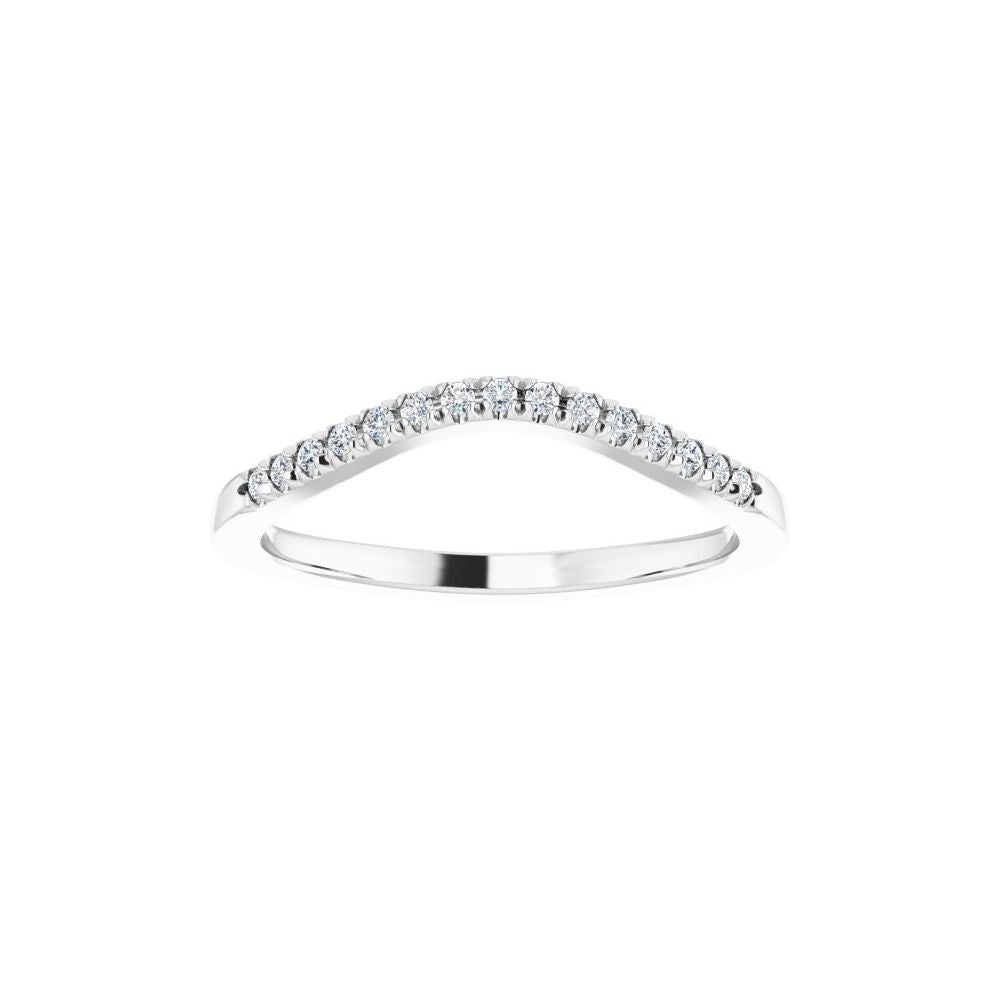 14K Diamond French-Set Contour Band