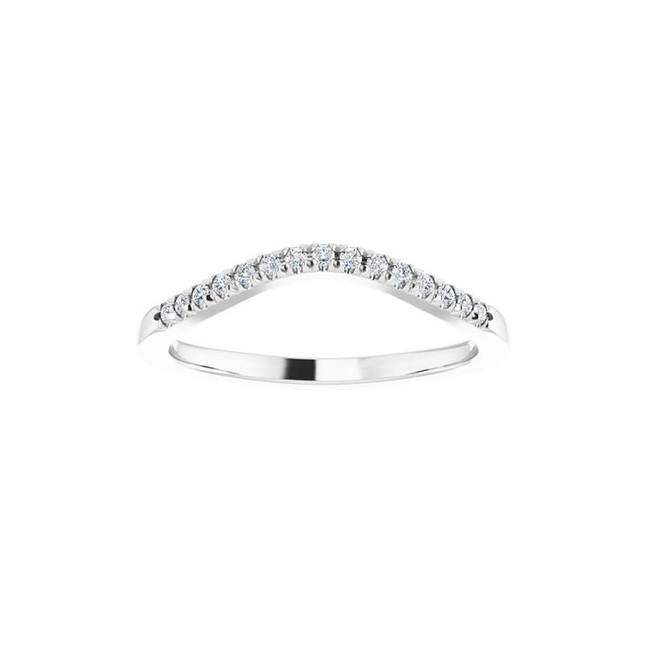 14K Diamond French-Set Contour Band