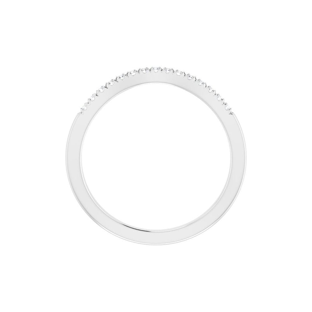14K Diamond French-Set Contour Band