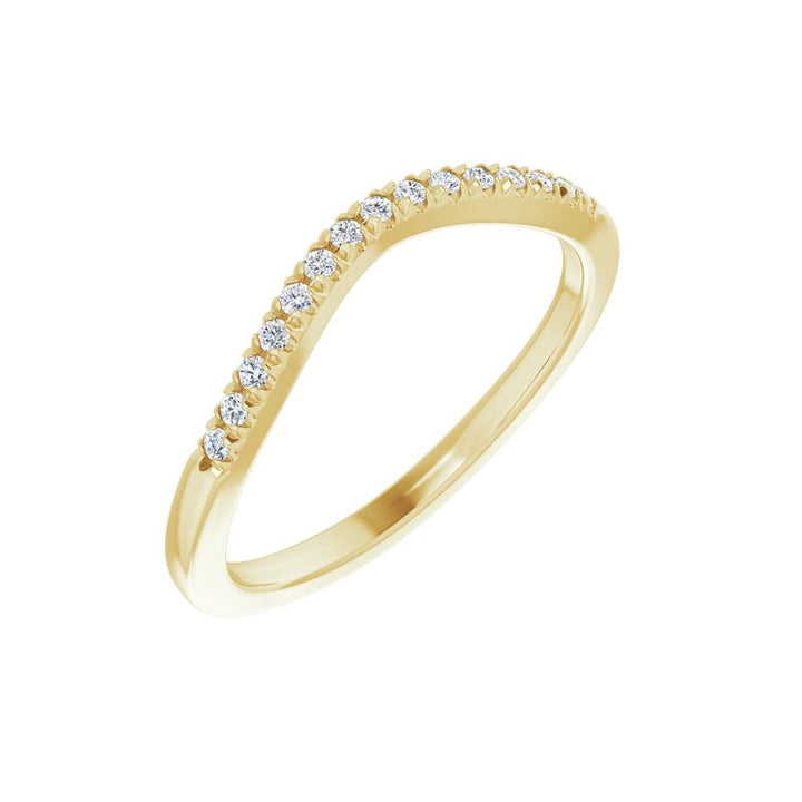14K Diamond French-Set Contour Band