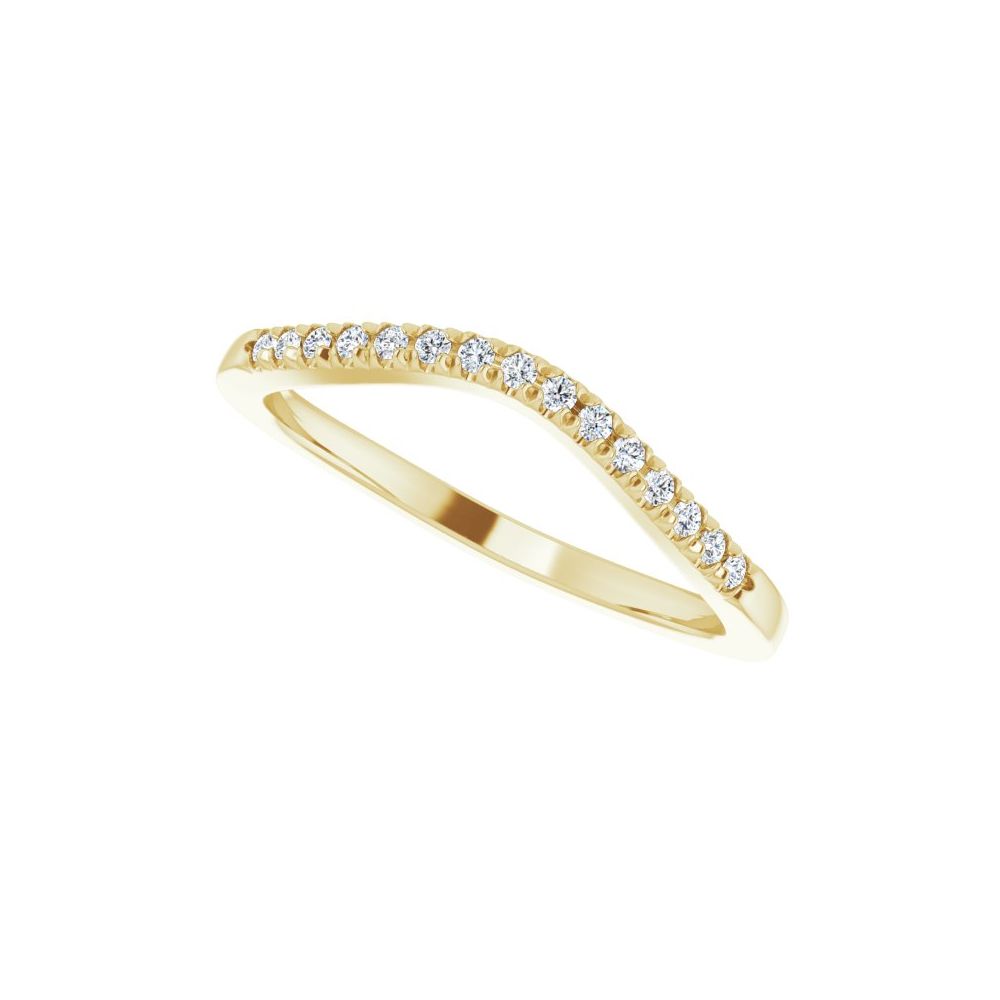 14K Diamond French-Set Contour Band
