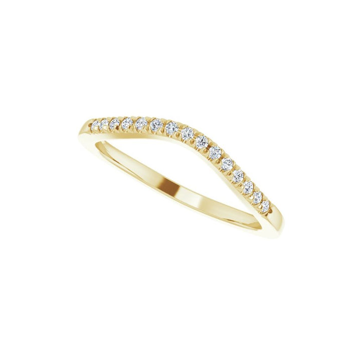 14K Diamond French-Set Contour Band