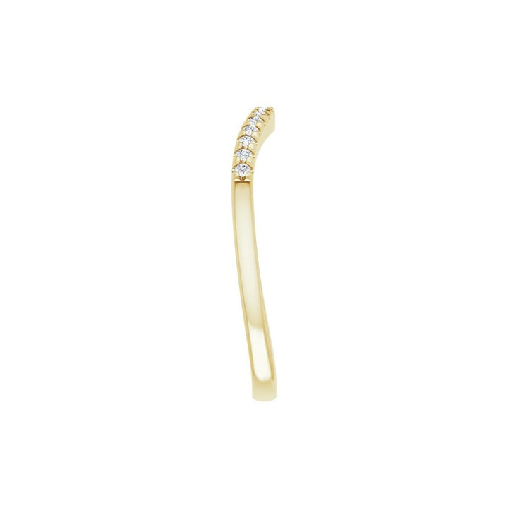 14K Diamond French-Set Contour Band