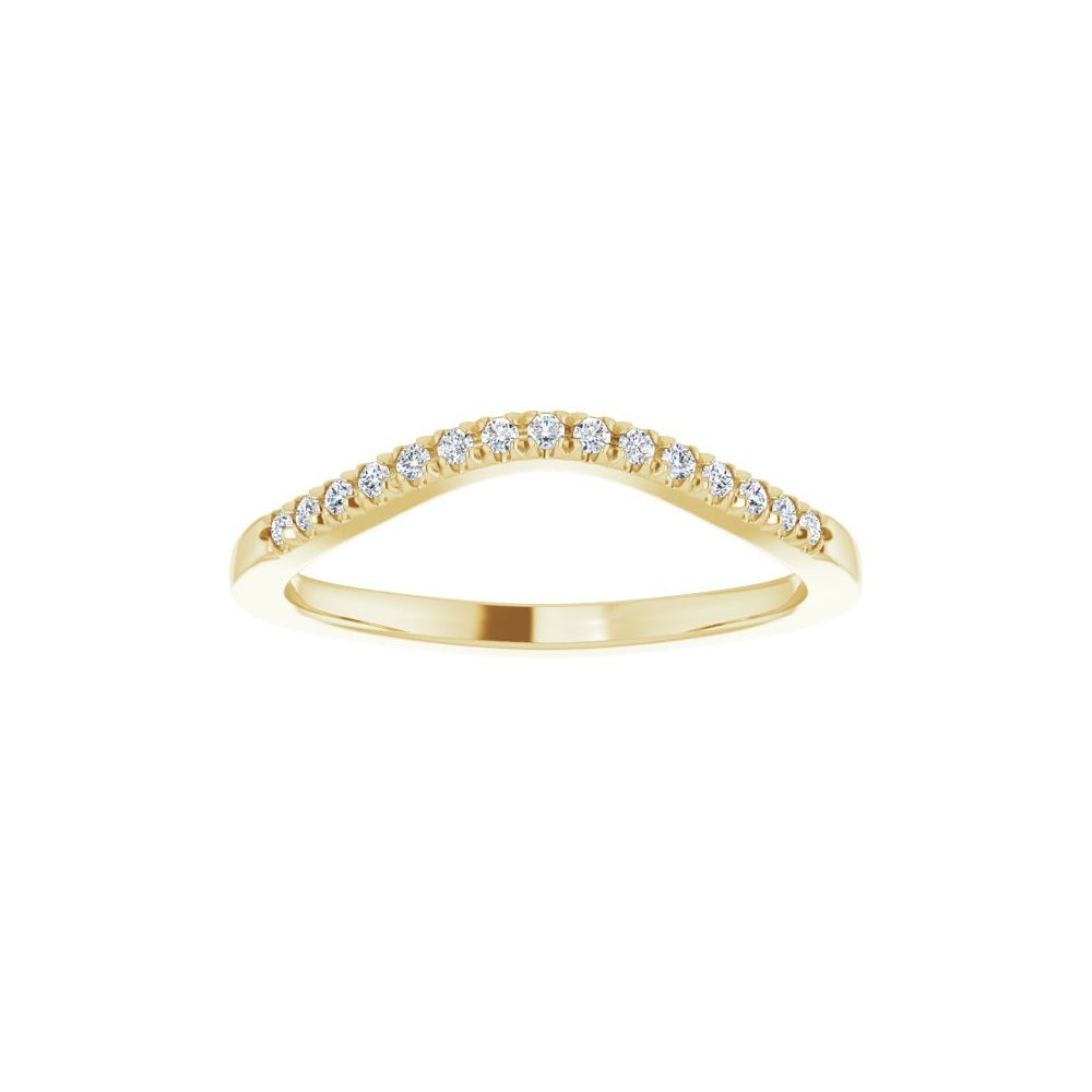 14K Diamond French-Set Contour Band