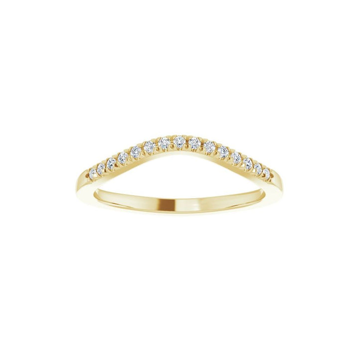 14K Diamond French-Set Contour Band