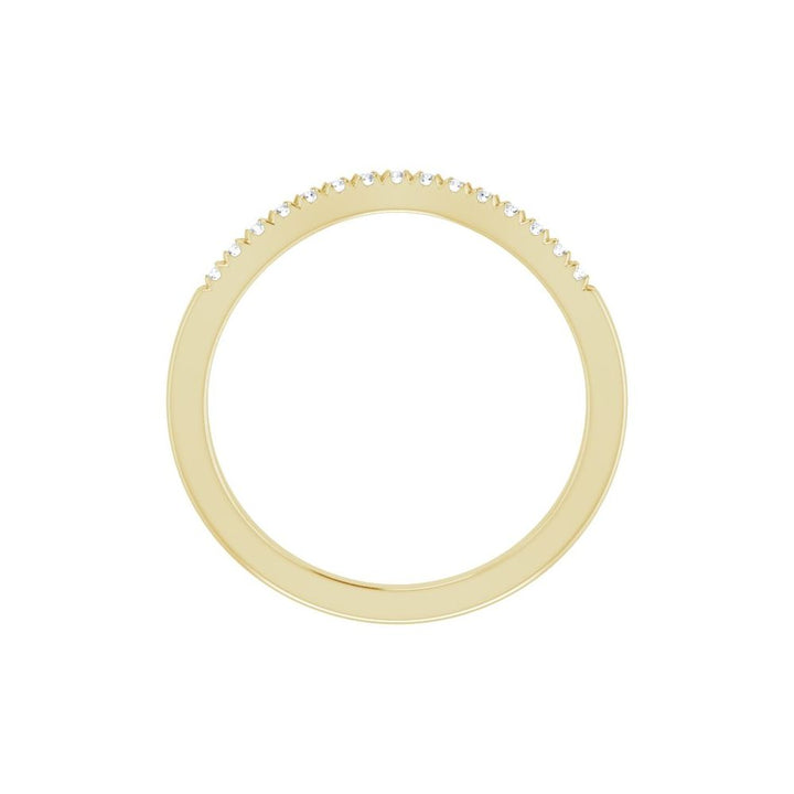 14K Diamond French-Set Contour Band