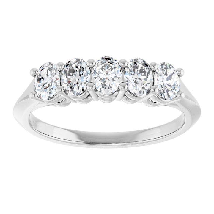14K Five-Stone Oval Diamond Anniversary Band