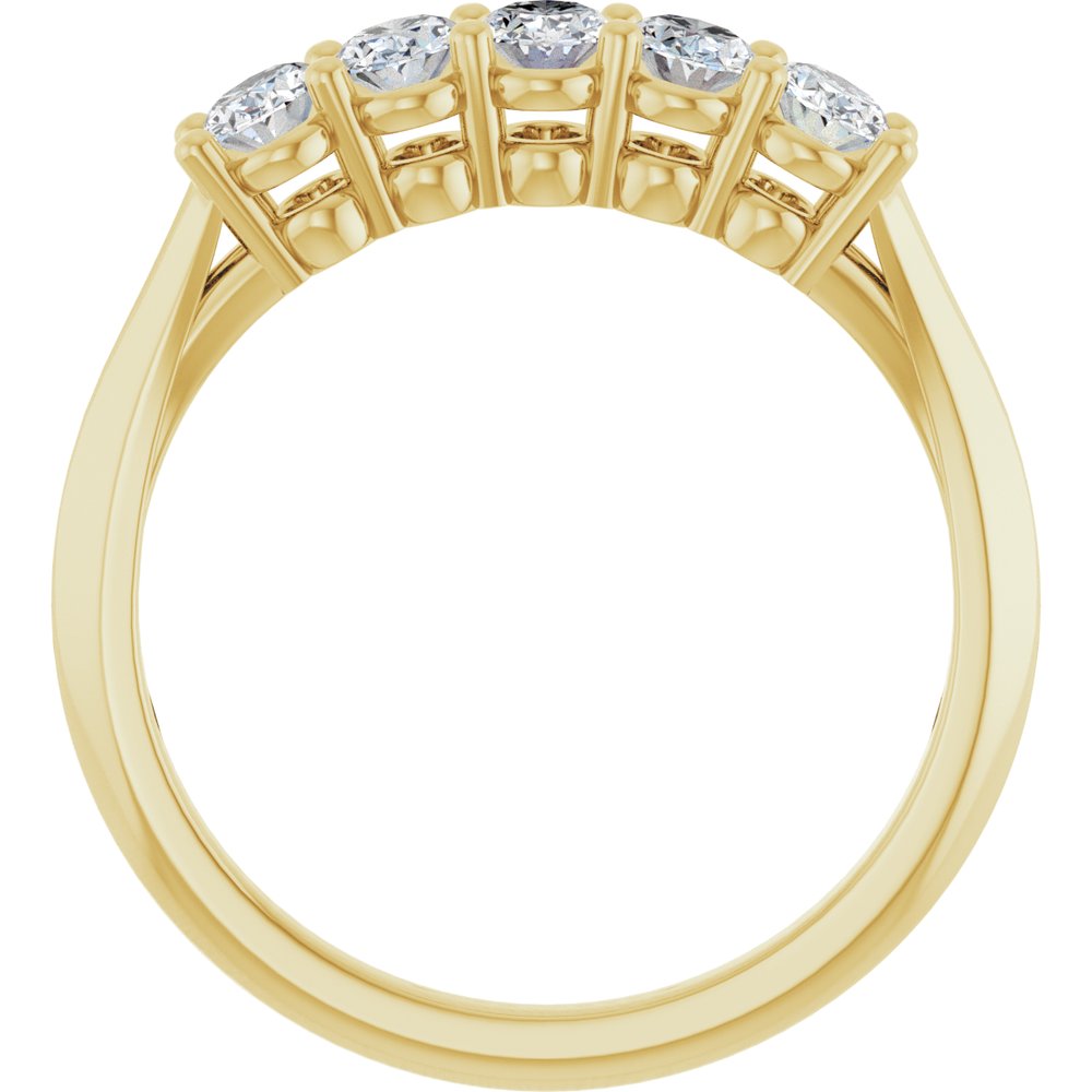 14K Five-Stone Oval Diamond Anniversary Band