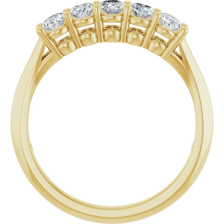 14K Five-Stone Oval Diamond Anniversary Band