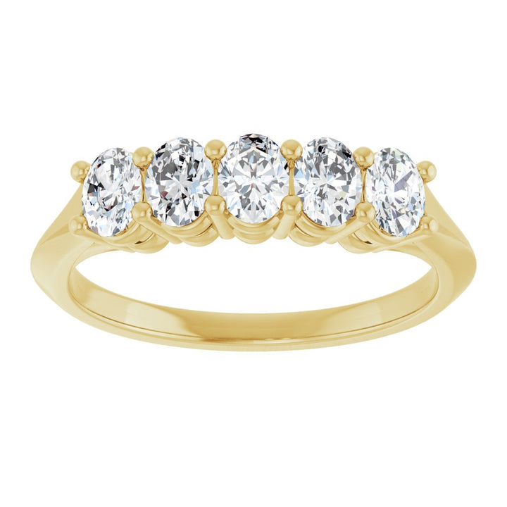 14K Five-Stone Oval Diamond Anniversary Band
