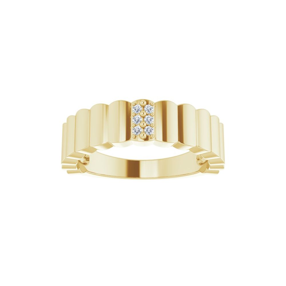 14K .04 CTW Natural Diamond Cigar Band