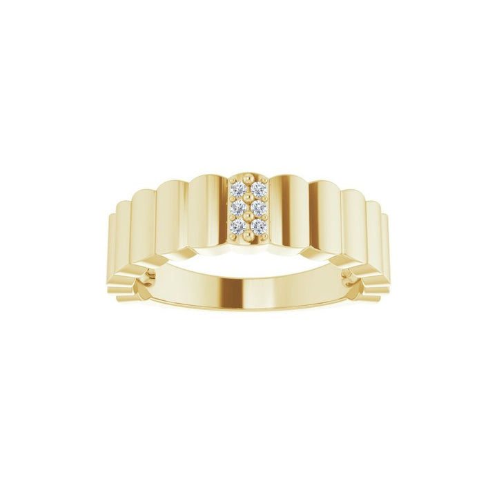 14K .04 CTW Natural Diamond Cigar Band