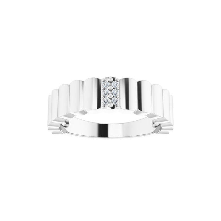 14K .04 CTW Natural Diamond Cigar Band