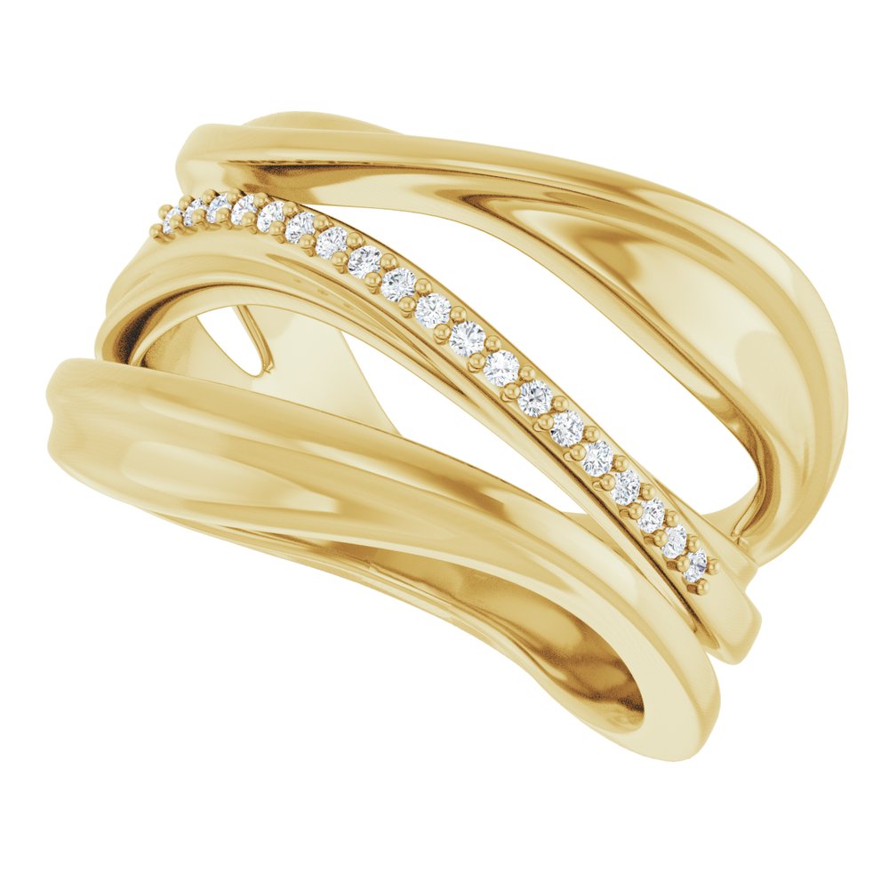 14K .07 CTW Natural Diamond Freeform Ring