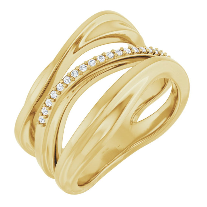 14K .07 CTW Natural Diamond Freeform Ring