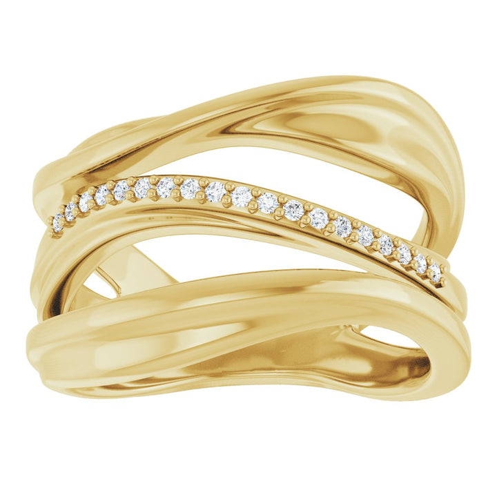 14K .07 CTW Natural Diamond Freeform Ring