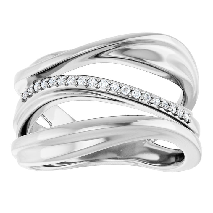 14K .07 CTW Natural Diamond Freeform Ring