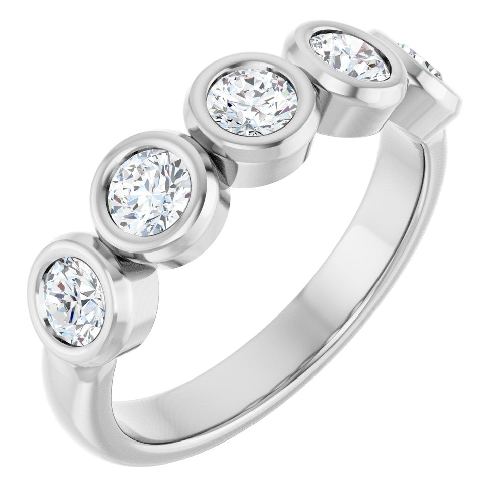 10K Round Bezel Diamond Anniversary Band