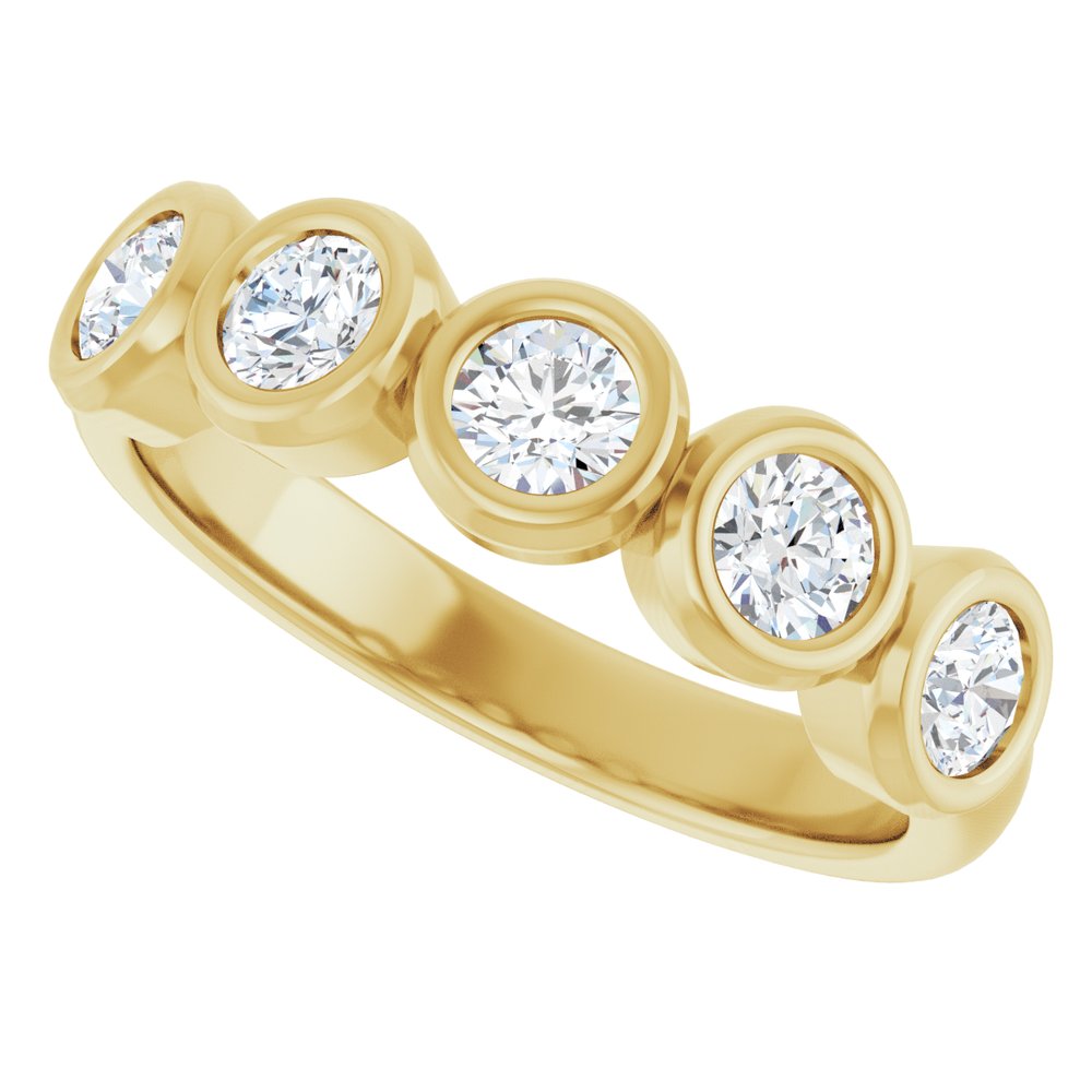 10K Round Bezel Diamond Anniversary Band