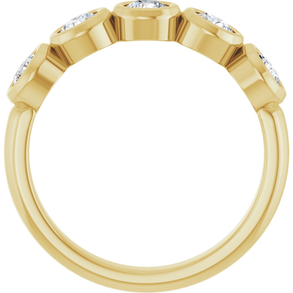 10K Round Bezel Diamond Anniversary Band