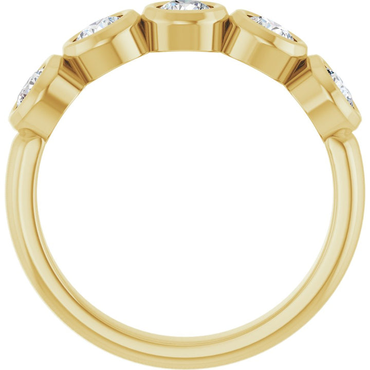 10K Round Bezel Diamond Anniversary Band