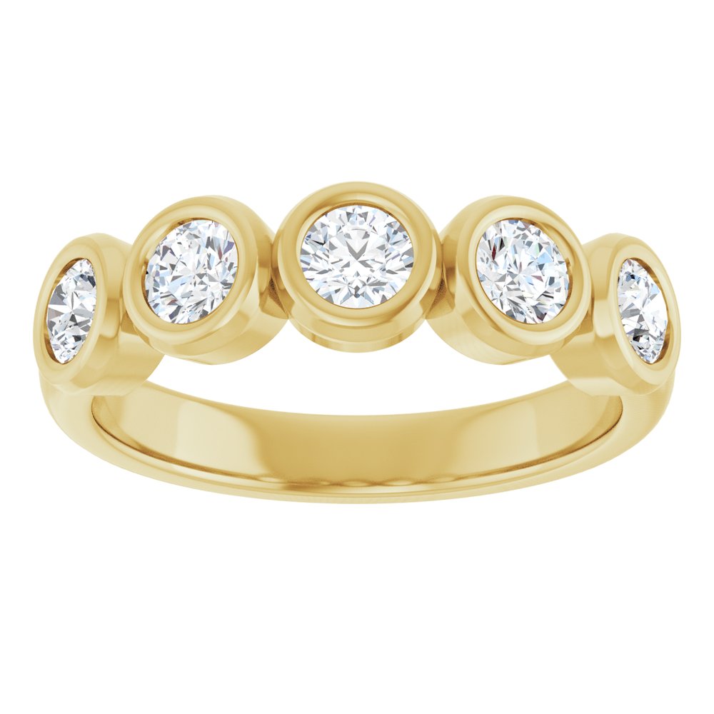 10K Round Bezel Diamond Anniversary Band