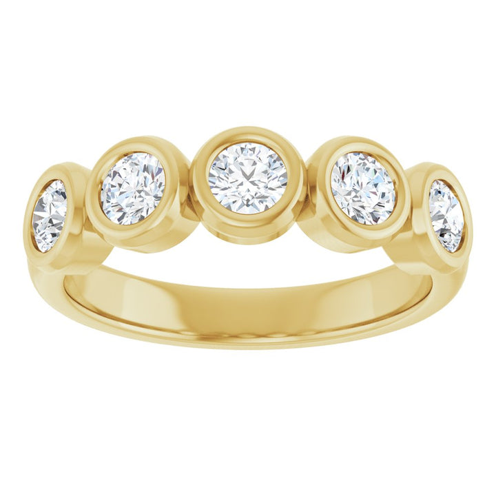 10K Round Bezel Diamond Anniversary Band