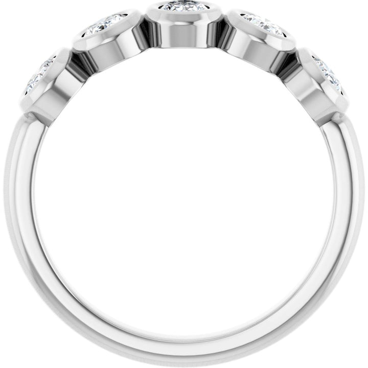 10K Oval Bezel Diamond Anniversary Band