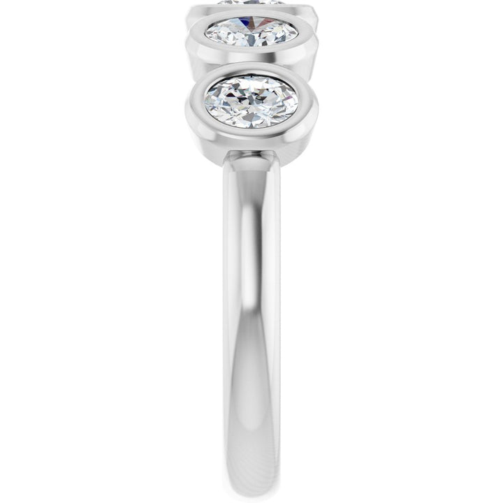 10K Oval Bezel Diamond Anniversary Band