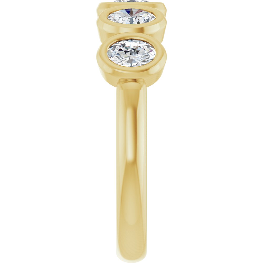 10K Oval Bezel Diamond Anniversary Band