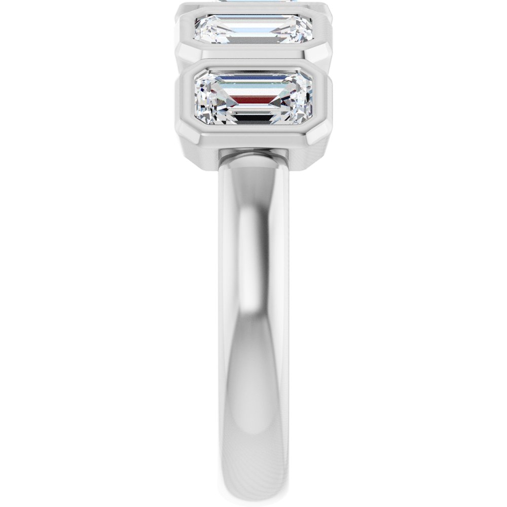 10K Emerald-Cut Bezel Diamond Anniversary Band