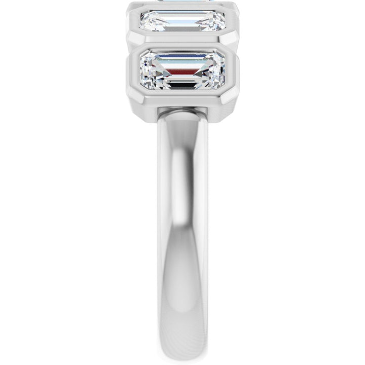 10K Emerald-Cut Bezel Diamond Anniversary Band