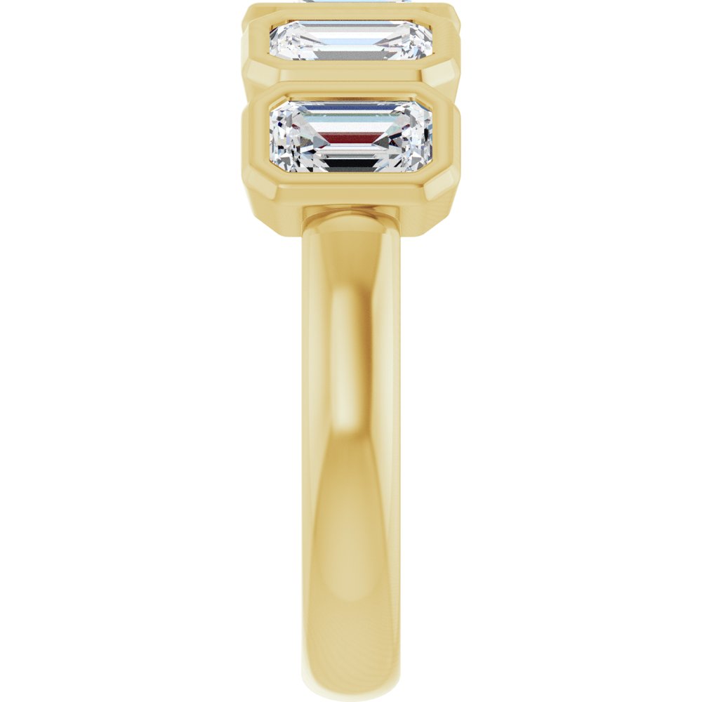 10K Emerald-Cut Bezel Diamond Anniversary Band