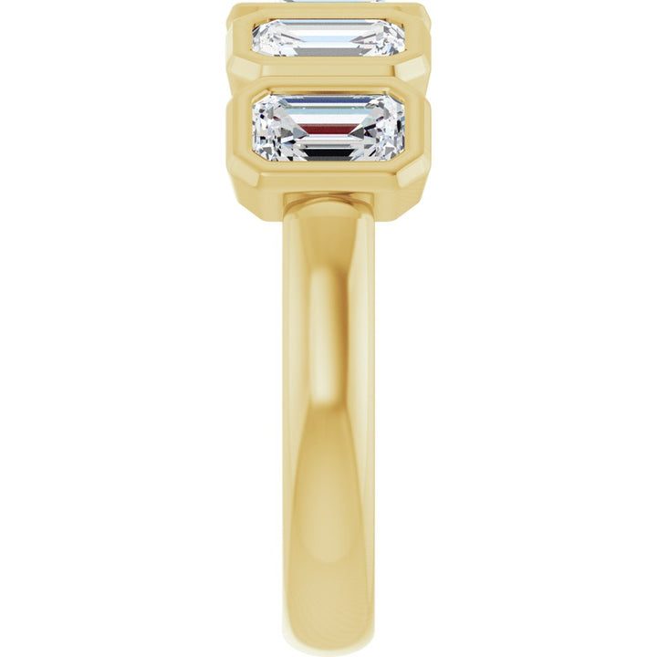 10K Emerald-Cut Bezel Diamond Anniversary Band