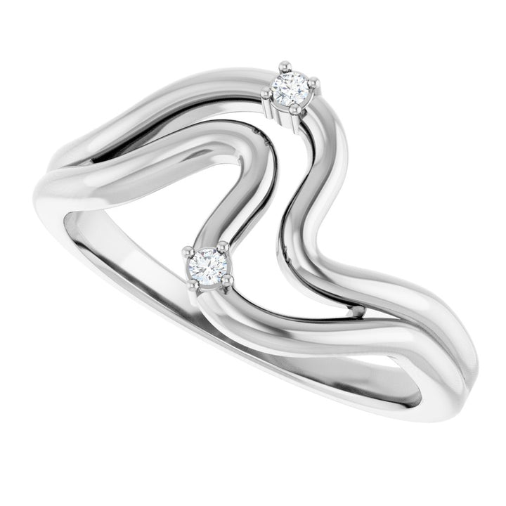 14K .03 CTW Natural Diamond Freeform Ring