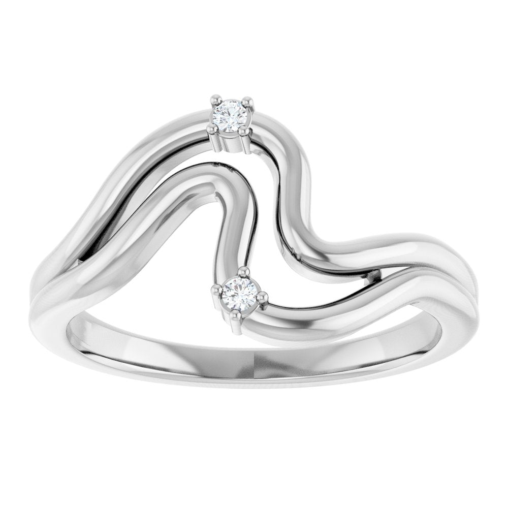 14K .03 CTW Natural Diamond Freeform Ring