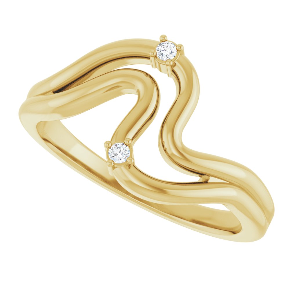 14K .03 CTW Natural Diamond Freeform Ring