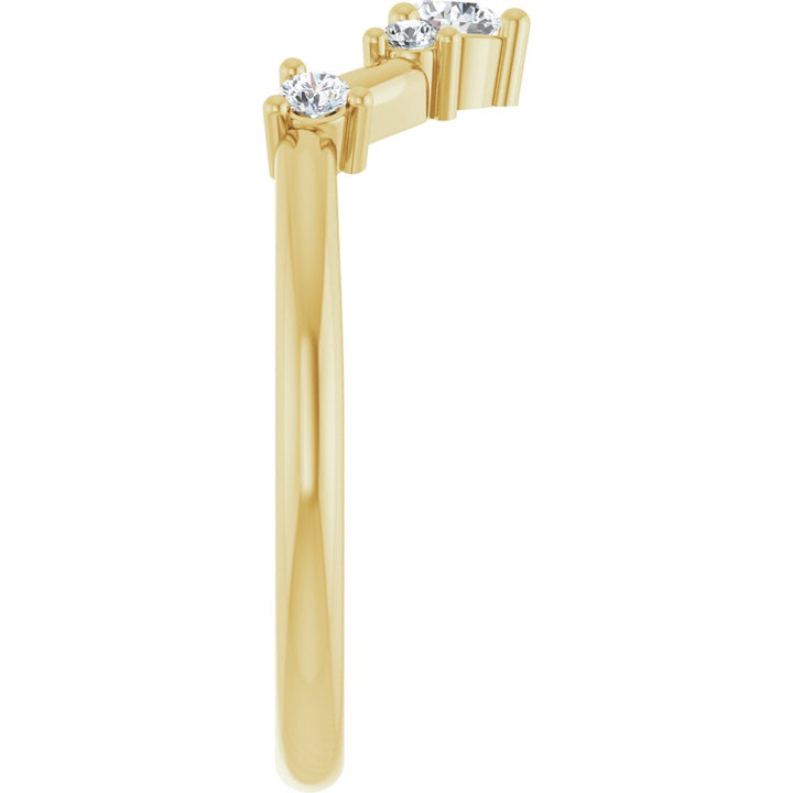 14K 1/5 CTW Lab Grown Diamond Contour Band
