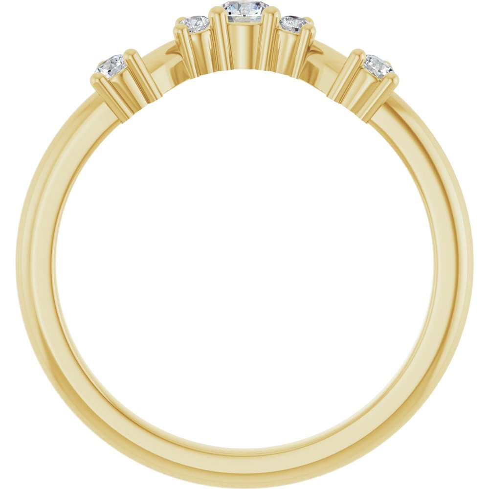 14K 1/5 CTW Lab Grown Diamond Contour Band