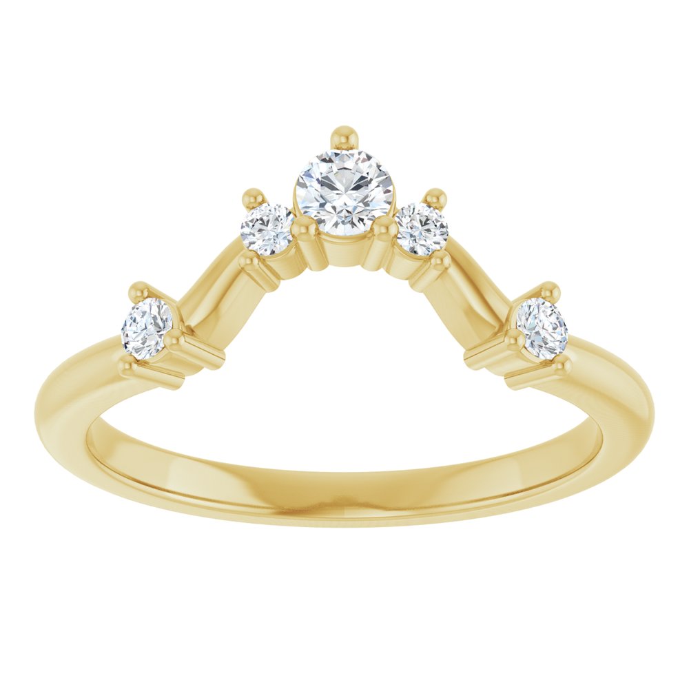 14K 1/5 CTW Lab Grown Diamond Contour Band