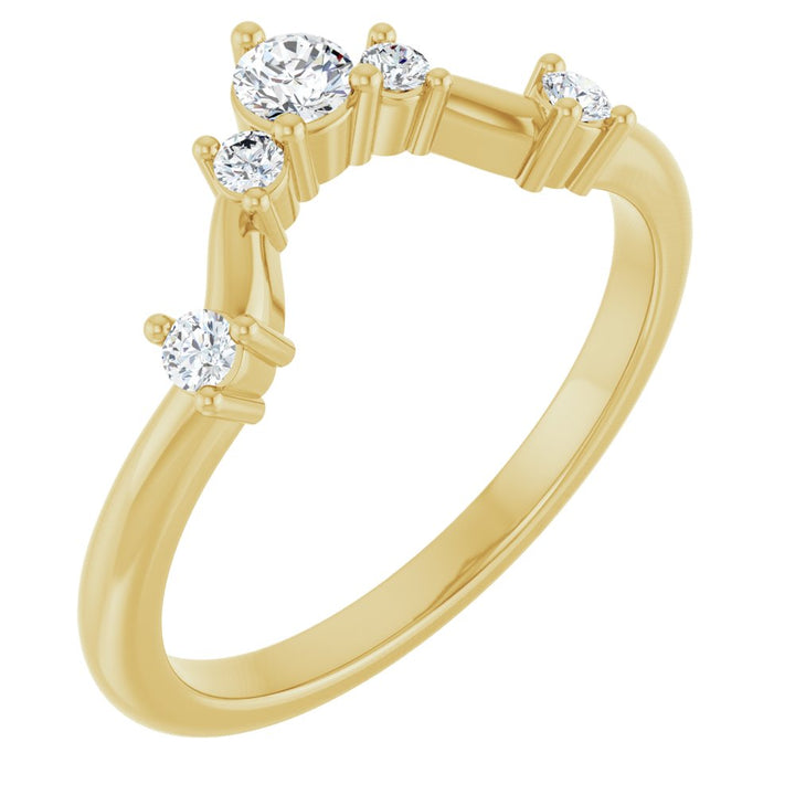 14K 1/5 CTW Lab Grown Diamond Contour Band