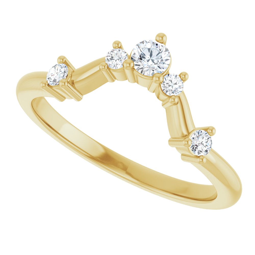 14K 1/5 CTW Lab Grown Diamond Contour Band