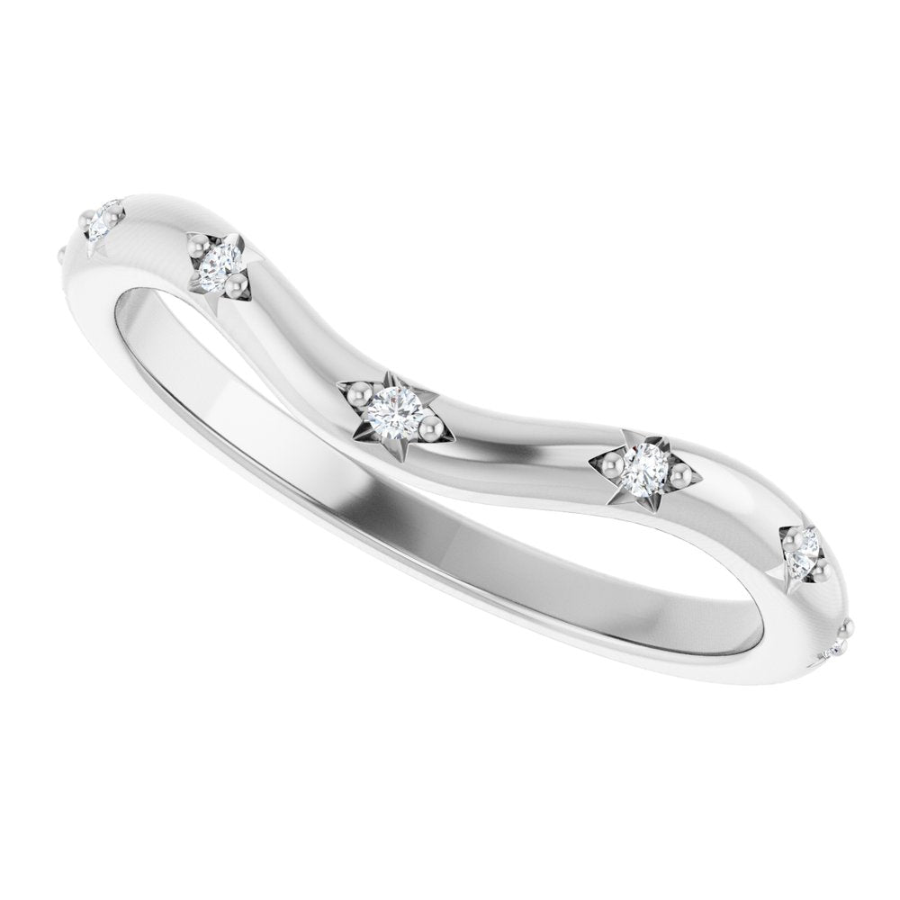 14K Celestial Diamond Contour Band