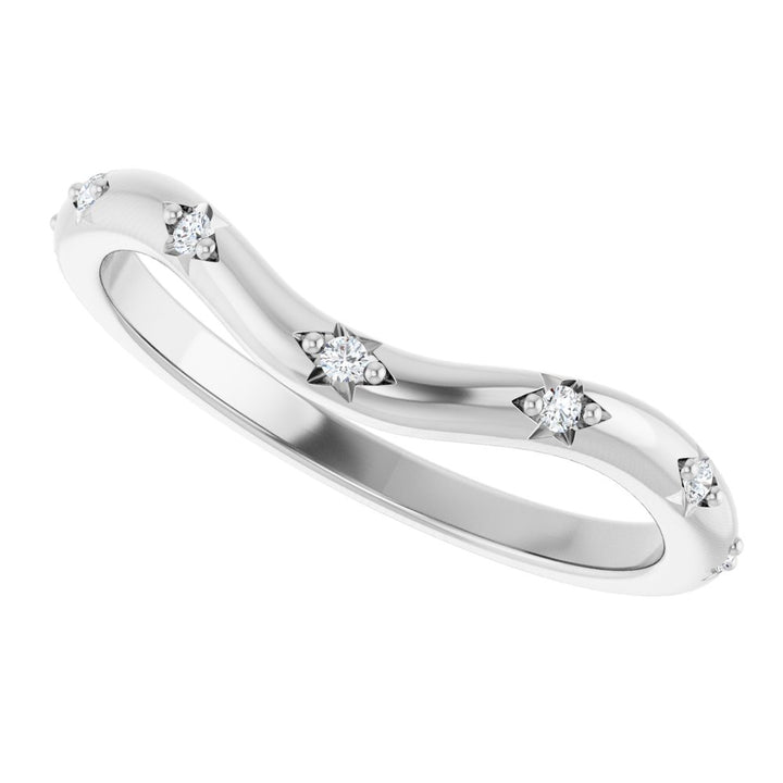 14K Celestial Diamond Contour Band