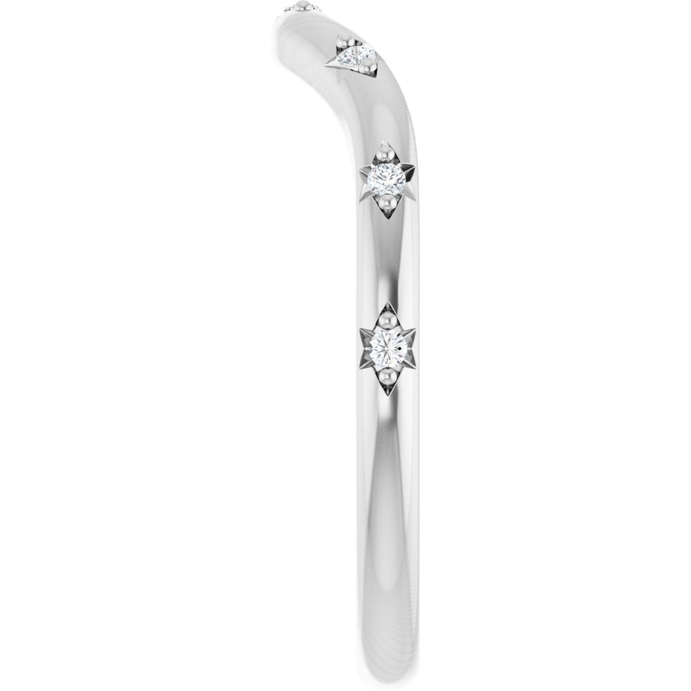 14K Celestial Diamond Contour Band