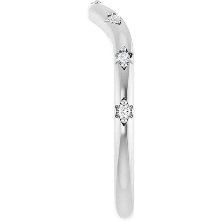 14K Celestial Diamond Contour Band