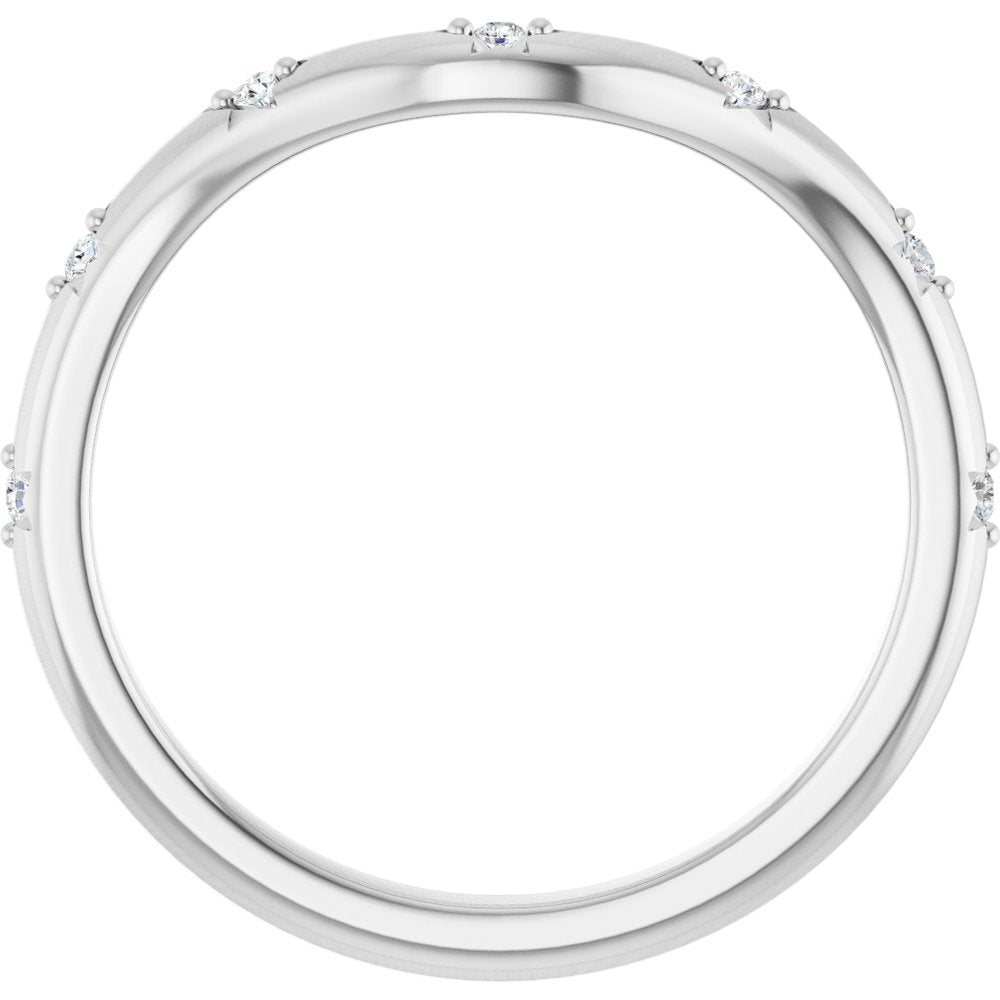 14K Celestial Diamond Contour Band