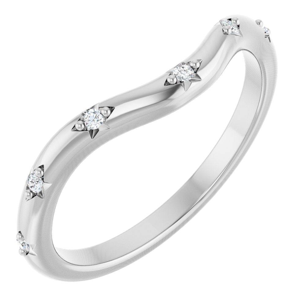 14K Celestial Diamond Contour Band